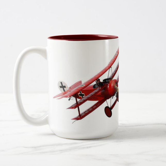 Red Baron - Fokker Dr.1 Triplane Two-Tone Coffee Mug (Left)