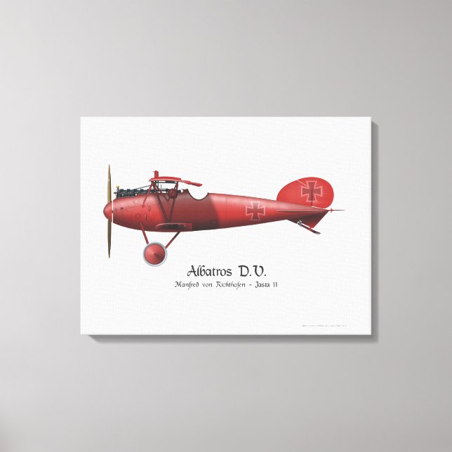 Red Baron Manfred von Richthofen German Flying Ace Canvas Print (Front)