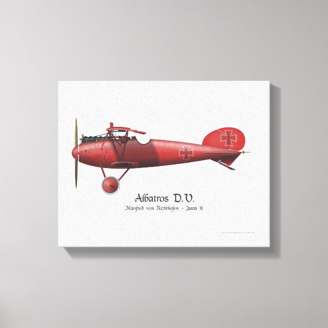 Red Baron Manfred von Richthofen German Flying Ace Canvas Print (Front)