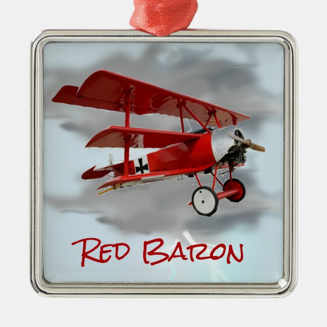 Red Baron's Fokker Triplane Metal Ornament (Front)