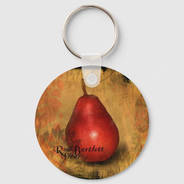 Red Bartlett Pear Keychain (Front)