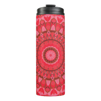 Red Base Mandala Thermal Tumbler