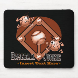 Red Baseball Cartoon Mouse Pad