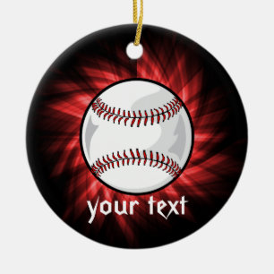 Red Baseball Ceramic Ornament