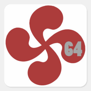 Red Basque Cross 64 Lauburu Square Sticker