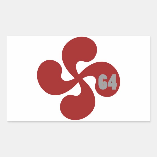 Red Basque Cross 64 Lauburu Sticker (Front)