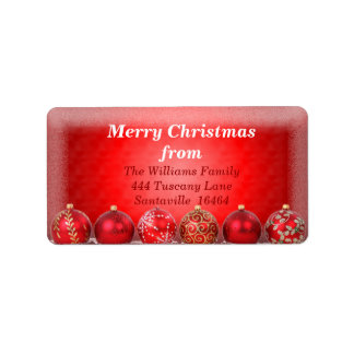 Red Bauble 2 Address Label