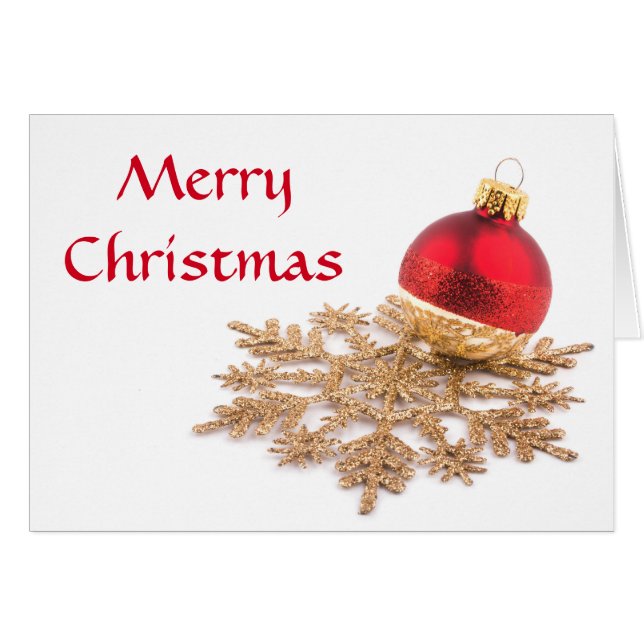 Red Bauble and Gold Ornament (Front Horizontal)