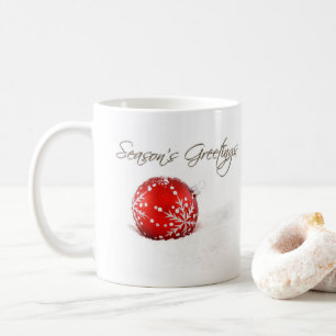 Red Baubles Season's Greetings Mug