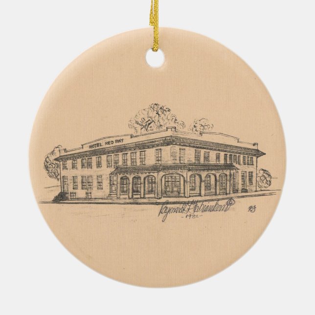 Red Bay Hotel Ceramic Ornament (Back)