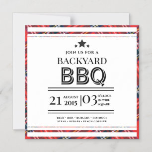 Red BBQ Party Magnetic Invite Card