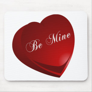 Red Be Mine Heart Mouse Pad