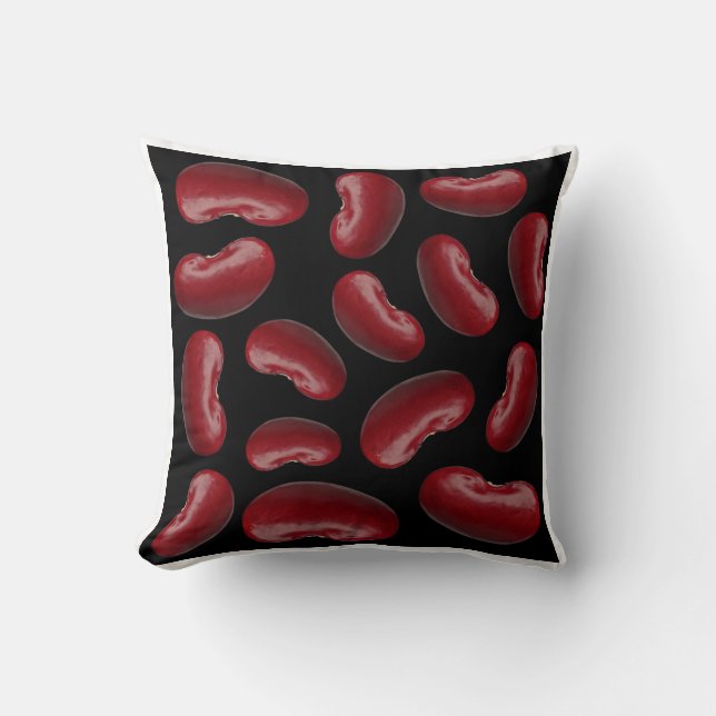 Red bean pattern throw pillow (Front)
