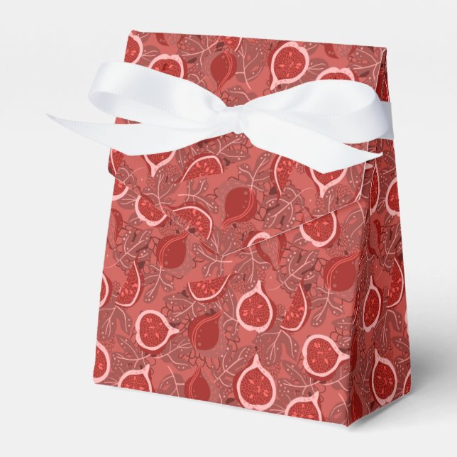 Red beautiful fig fruit pattern favor box (Front Side)
