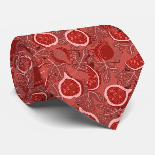 Red beautiful fig fruit pattern tie