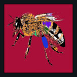 Red Bee Pop Art Poster<br><div class="desc">features a print of the pop art painting "Dusky Red Bee Pop Art" by Scottish artist,  MWright.</div>