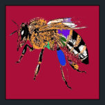 Red Bee Pop Art Poster<br><div class="desc">features a print of the pop art painting "Dusky Red Bee Pop Art" by Scottish artist,  MWright.</div>