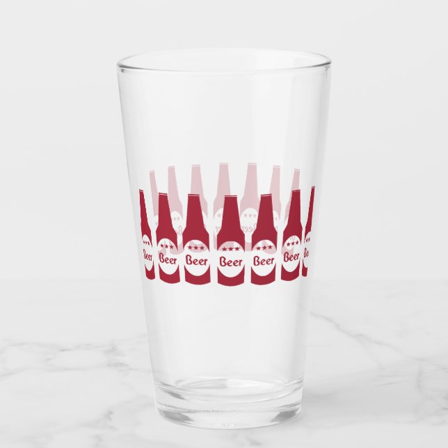 Red Beer Bottles Glass (Front)