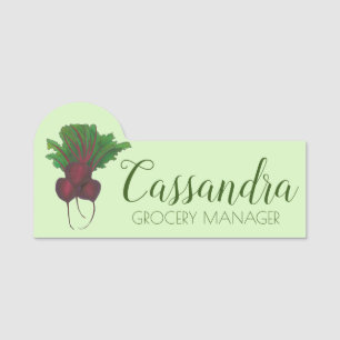 Red Beet Bunch Sugarbeet Produce Grocery Veggie Name Tag