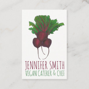 Red Beet Bunch Vegetarian Vegan Chef Caterer Business Card