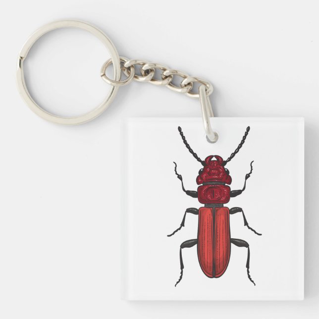 Red beetle keychain (Front)