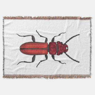 Red beetle throw blanket