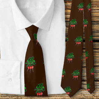 Red Beets Pattern Gardeners Neck Tie