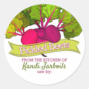 Red beets personalized home canning homemade by Classic Round Sticker