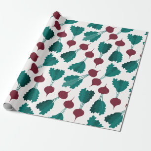 Red Beets Seamless Pattern Wrapping Paper