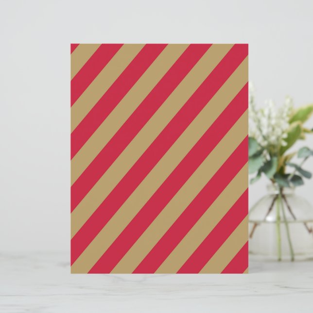 Red & Beige Diagonal Stripes Scrapbook Paper (Standing Front)