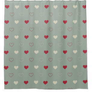 Red & Beige Heart Pattern Wallpaper