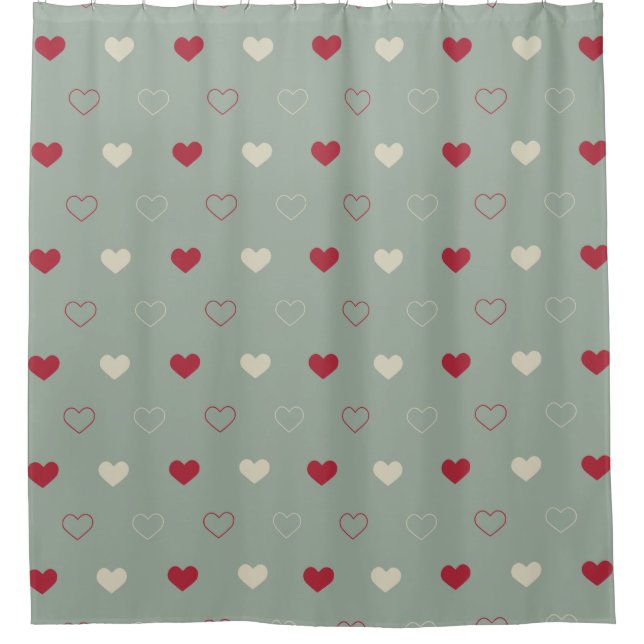Red & Beige Heart Pattern Wallpaper (Front)