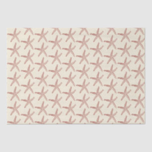 Red Beige Marine Life Starfish Pattern Tissue Paper