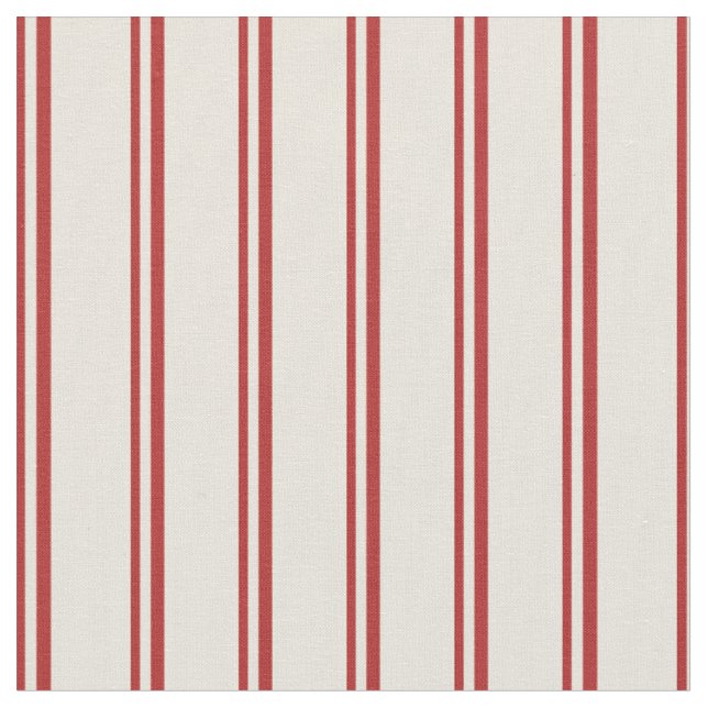 Red & Beige Pattern Fabric (Close Up)