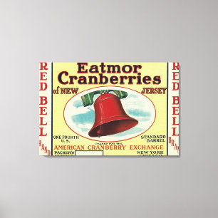 Red Bell Eatmor Cranberries Brand Label Canvas Print