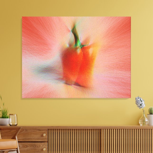 Red Bell Pepper, Customizable Abstract Food Themed Canvas Print (Insitu(LivingRoom))