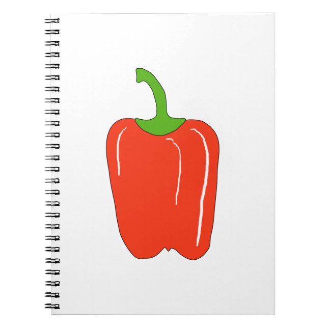 Red Bell Pepper. Whole. Notebook (Front)