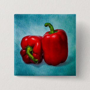 Red Bell Peppers 2 Inch Square Button