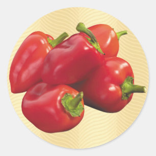 Red Bell Peppers Classic Round Sticker