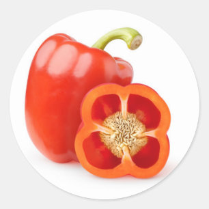 Red bell peppers classic round sticker
