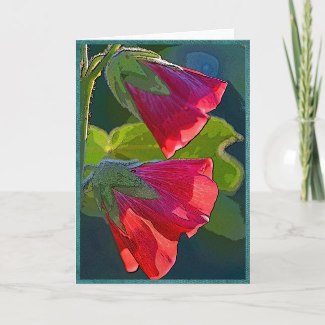 Red bell-shaped flowers card (Front)