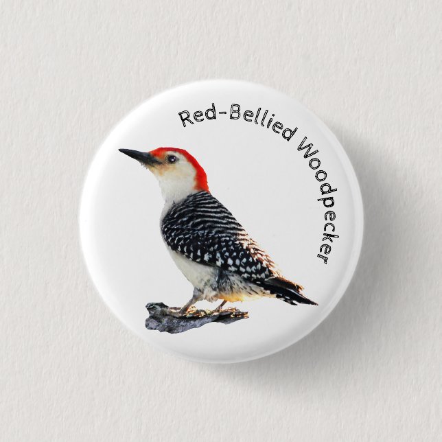 Red-Bellied Woodpecker 1 Inch Round Button (Front)