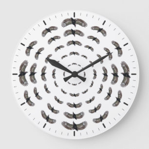 Red-bellied Woodpecker bird in flight Large Clock