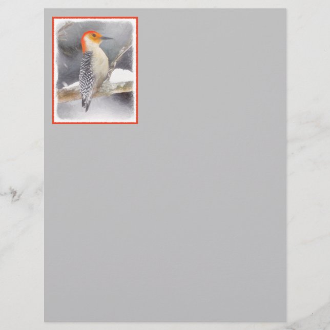 Red-Bellied Woodpecker Painting Original Bird Art (Front)