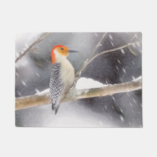 Red-Bellied Woodpecker Painting Original Bird Art Doormat
