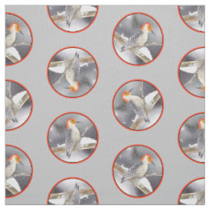 Red-Bellied Woodpecker Painting Original Bird Art Fabric