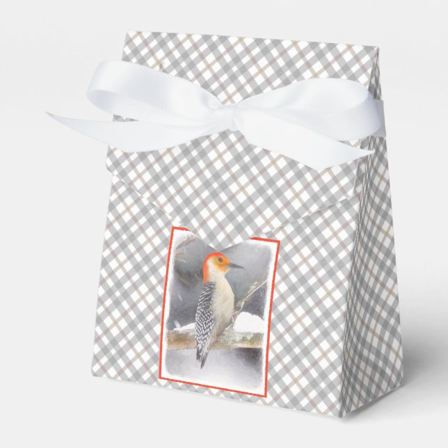 Red-Bellied Woodpecker Painting Original Bird Art Favor Box (Front Side)