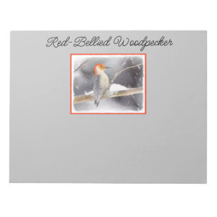 Red-Bellied Woodpecker Painting Original Bird Art Notepad