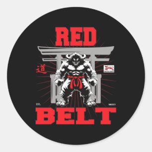 Red Belt Championship In Sight!  Classic Round Sticker
