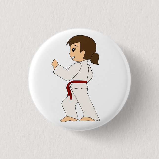 Red Belt Girl Button (Front)